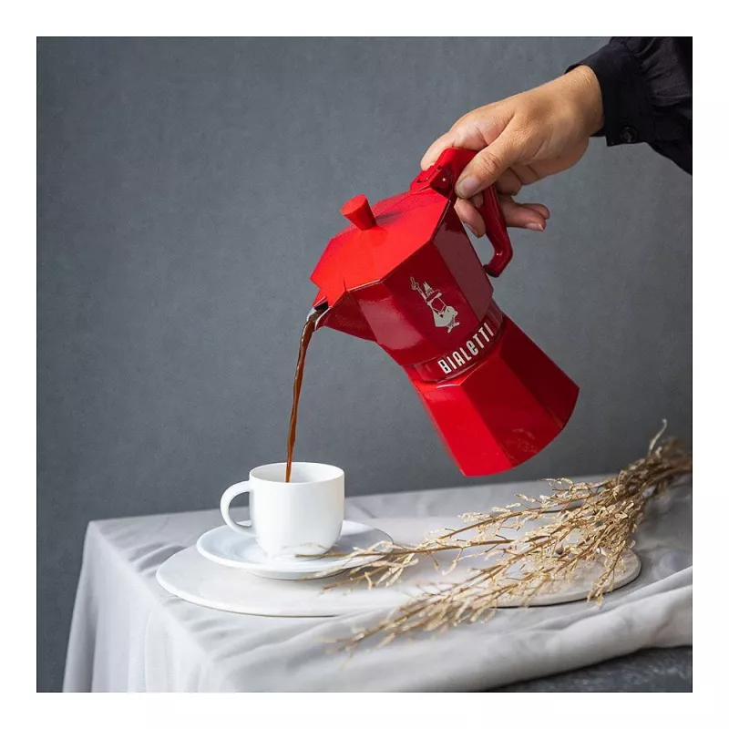 Bialetti MOKA EXCLUSIVE 6TZ punainen liesiespressokeitin (9056)