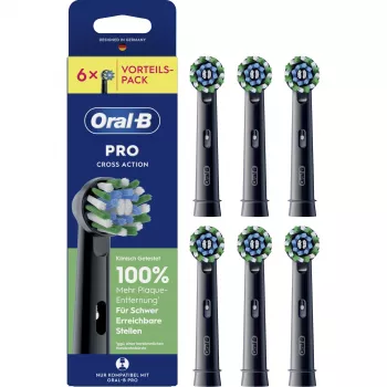 Oral-B Pro CrossAction vaihtoharjaspäät musta 6 kpl:n pakkaus (015424)