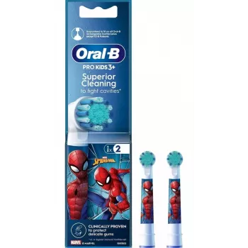 Oral-B EB10S Spiderman vaihtoharjaspäät, 2 kpl:n pakkaus, erittäin pehmeä, lapset 3+