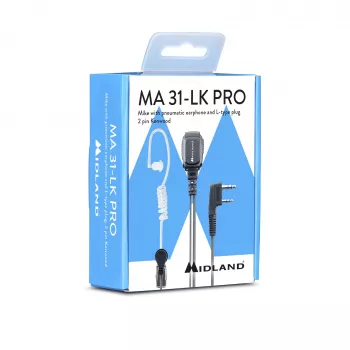Midland MA 31LK Pro johdollinen kuulokemikrofoni akustisella putkella - musta/läpinäkyvä