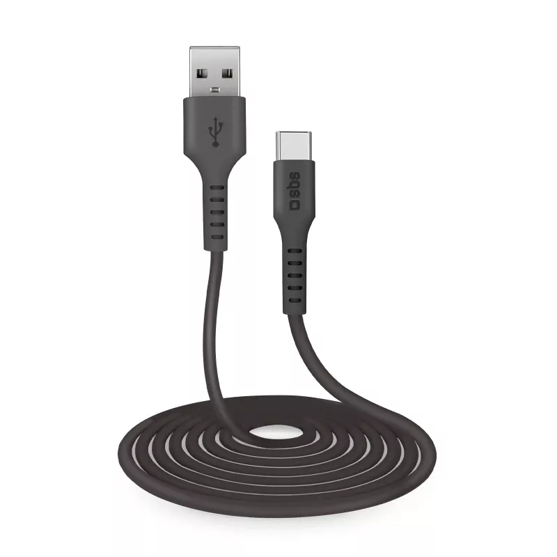 SBS TECABLETC3MTK USB-A - USB-C -kaapeli 3 m musta