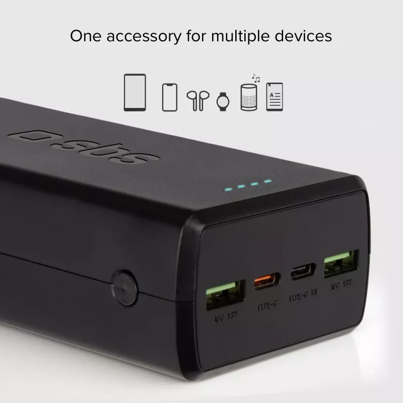 SBS varavirtalähde 30000 mAh Power Delivery 20W Multi-Port musta