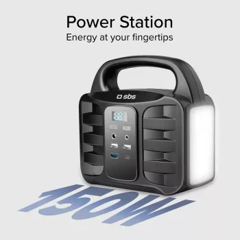SBS kannettava virtalähdeasema 150W pikalataus musta (TEPOWST150W)