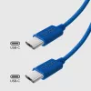 SBS TECABLE TISSUE TCCB USB-C - USB-C -kaapeli 1,5 m 60W punottu - sininen