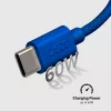 SBS TECABLE TISSUE TCCB USB-C - USB-C -kaapeli 1,5 m 60W punottu - sininen