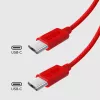 SBS TECABLETISSUETCCR USB-C - USB-C -kaapeli 1,5 m 60 W punottu punainen