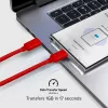 SBS TECABLETISSUETCCR USB-C - USB-C -kaapeli 1,5 m 60 W punottu punainen