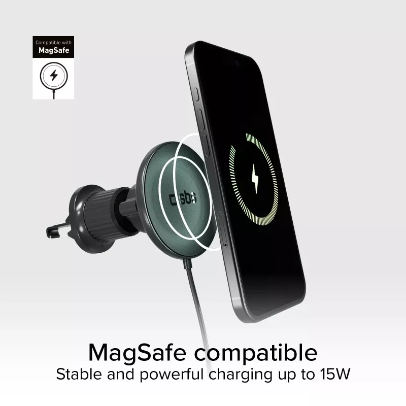 SBS MagSafe Magnetic 15W langaton autolaturi - musta