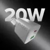 STEP BY STEP SBS 20W 1C + 1A valkoinen USB-C laturi 1,5 m USB-C - USB-C kaapelilla