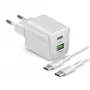 STEP BY STEP SBS 30W 1C + 1A valkoinen USB-C laturi 1,5 m kaapelilla