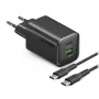 STEP BY STEP SBS 65W USB-C laturi 1x USB-C ja 1x USB-A, musta, 1,5 m USB-C kaapeli
