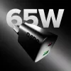 STEP BY STEP SBS 65W USB-C laturi 1x USB-C ja 1x USB-A, musta, 1,5 m USB-C kaapeli