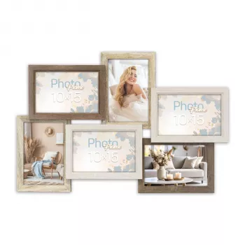 ZEP Trani 6Q SH566 MDF-monikuvagalleriakehys 6 valokuvalle 10x15 cm musta
