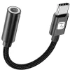TECHLY USB-C - 3,5 mm äänisovitin DAC:lla, 12 cm, musta