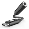 TECHLY USB-C - 3,5 mm äänisovitin DAC:lla, 12 cm, musta