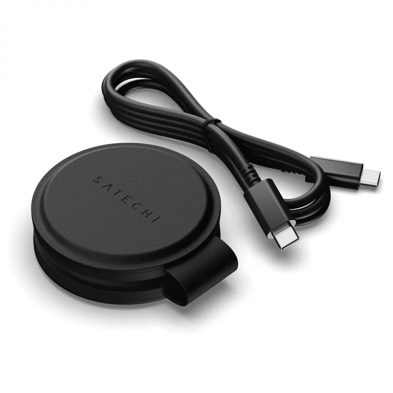 Satechi OntheGo 2-in-1 langaton laturi Qi2:lla, musta, 15W, ST-QTG21K