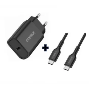 OtterBox EU -seinälaturi USB-C 30W USB-C–USB-C-kaapelilla paketti