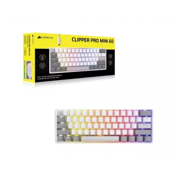 CORSAIR CLIPPER PRO MINI 60 Hall Effect -pelinäppäimistö valkoinen