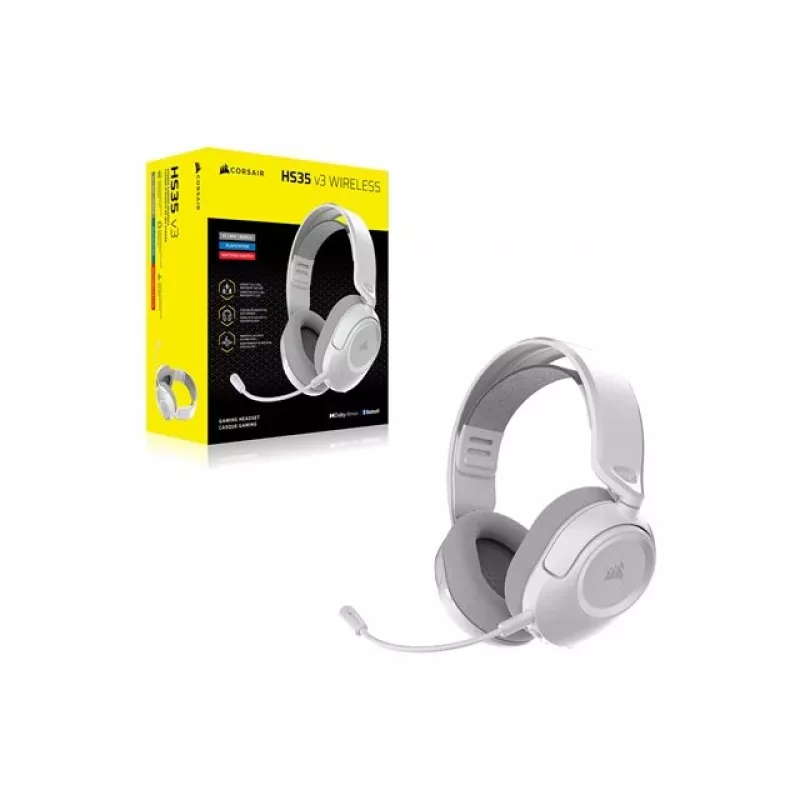 CORSAIR HS35 v3 Wireless -kuulokemikrofoni valkoinen