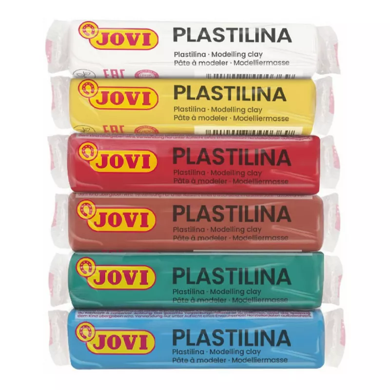 JOVI Plastilina muovailumassa sekalaiset 6 väriä à 15 g, yhteensä 90 g