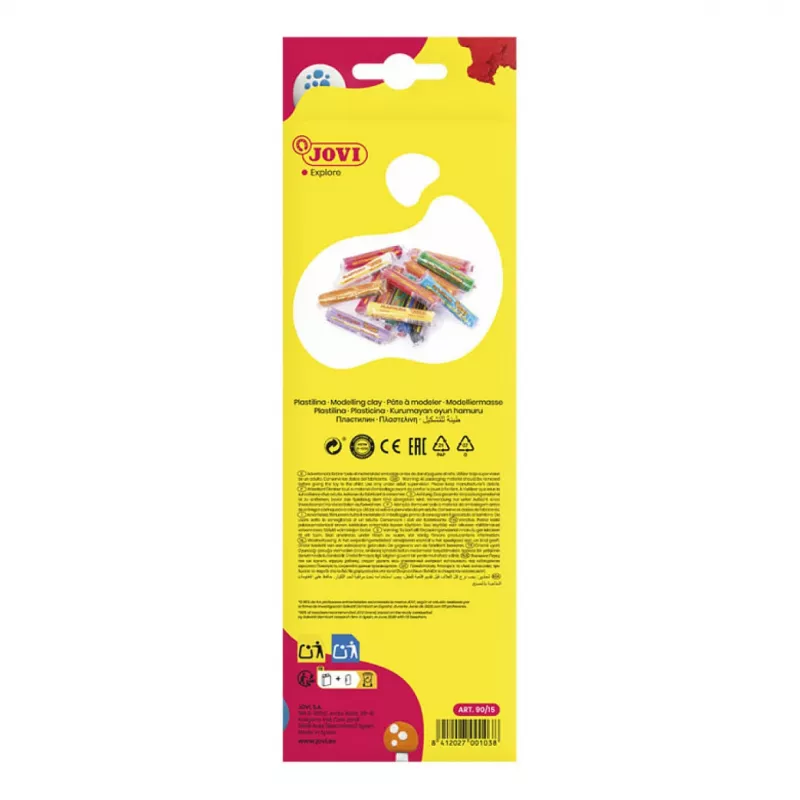 JOVI Plastilina muovailumassa sekalaiset 15 väriä à 15 g