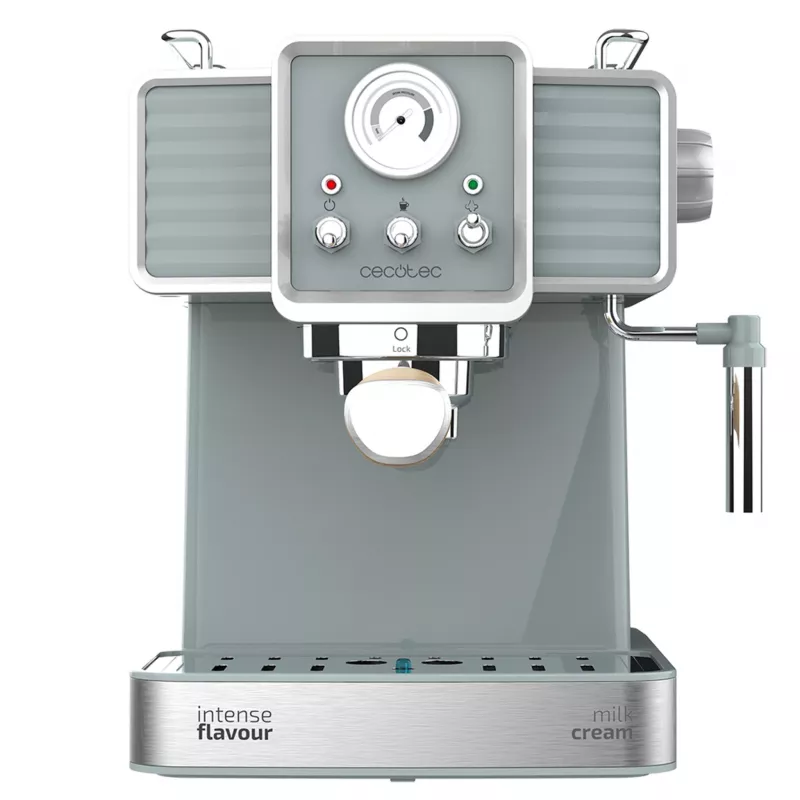 Cecotec Power Espresso 20 Tradizionale espressokeitin, 20 bar, 850 W, 1,5 l, musta/hopea