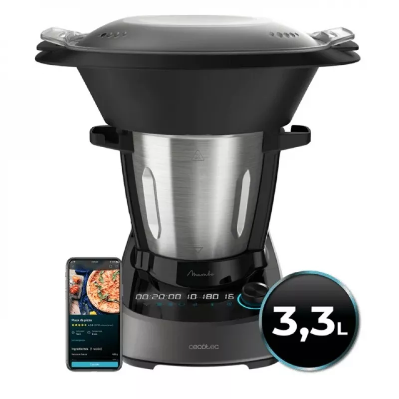 Cecotec Mambo 11090 monitoiminen keittiökone, 1700 W, 3,3 L, ruostumaton teräs, Wi-Fi
