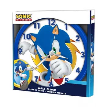 Lasten Sonic The Hedgehog seinäklokko 25 cm pyöreä muovi analoginen kvartsi monivärinen