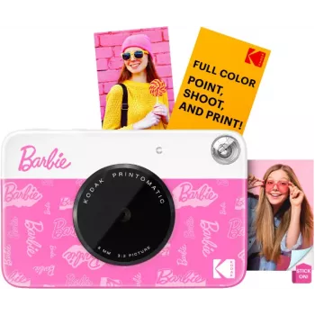 KODAK Printomatic Barbie Edition digitaalinen pikakamera 5MP + 5 arkkia ZINK-valokuvapaperia pinkki