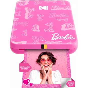 KODAK Step Slim Barbie pikavalokuvatulostin - Bluetooth 5.0, ZINK Zero Ink -tekniikka, 2x3 tuuman tulosteet, Barbie pinkki