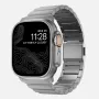 NOMAD Titanium Band V3 - Natural Titanium harjattu metalliranneke Apple Watch 46mm/49mm