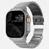 NOMAD Titanium Band V3 - Natural Titanium harjattu metalliranneke Apple Watch 46mm/49mm
