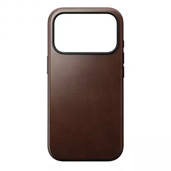 NOMAD Modern Leather Case iPhone 17 Pro - Rustic Brown Horween-nahka MagSafe-yhteensopiva