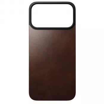 Nomad Modern Leather -takakotelo Apple iPhone 17 Pro Max -puhelimelle, MagSafe-yhteensopiva, täysinahka Horween-nahka, Rustic Brown