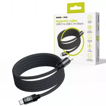 Mobile Origin Magnetic kaapeli USB-C to USB-C musta 1m