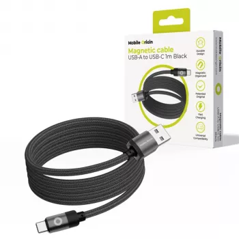 Mobile Origin Magnetic kaapeli USB-A to USB-C musta 1m