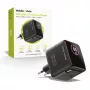 Mobile Origin 65W GaN -laturi PW3 USB-C -kelautuva kaapeli 65cm + USB-A musta