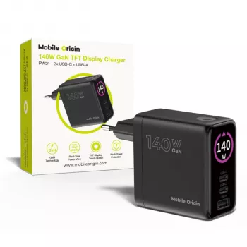 Mobile Origin 140W GaN -laturi PW21 2x USB-C + 2x USB-A