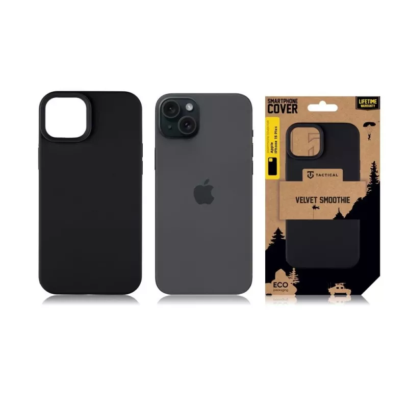 Tactical Velvet Smoothie -kuorikotelo iPhone 15 Plus - asfaltti