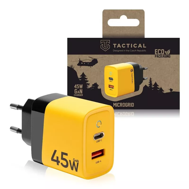 Tactical Microgrid GaN 45W keltainen seinälaturi USB-C