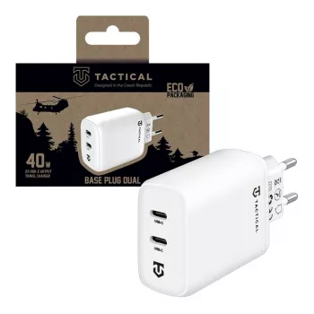 Tactical Base Plug Dual 40W valkoinen GaN seinälaturi