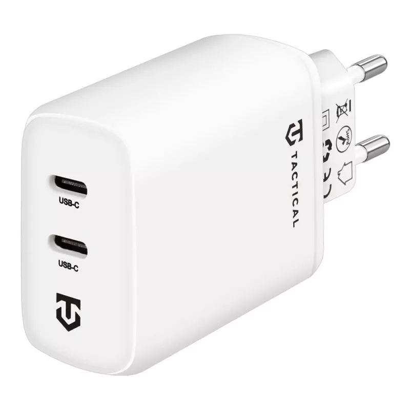 Tactical Base Plug Dual 40W valkoinen GaN seinälaturi