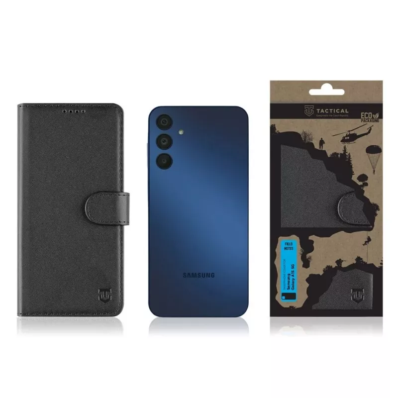 Tactical Book Cover Field Notes Samsung Galaxy A15 5G, musta
