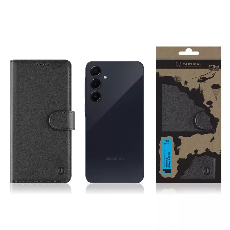Tactical Book Cover Field Notes Samsung Galaxy A55 5G musta
