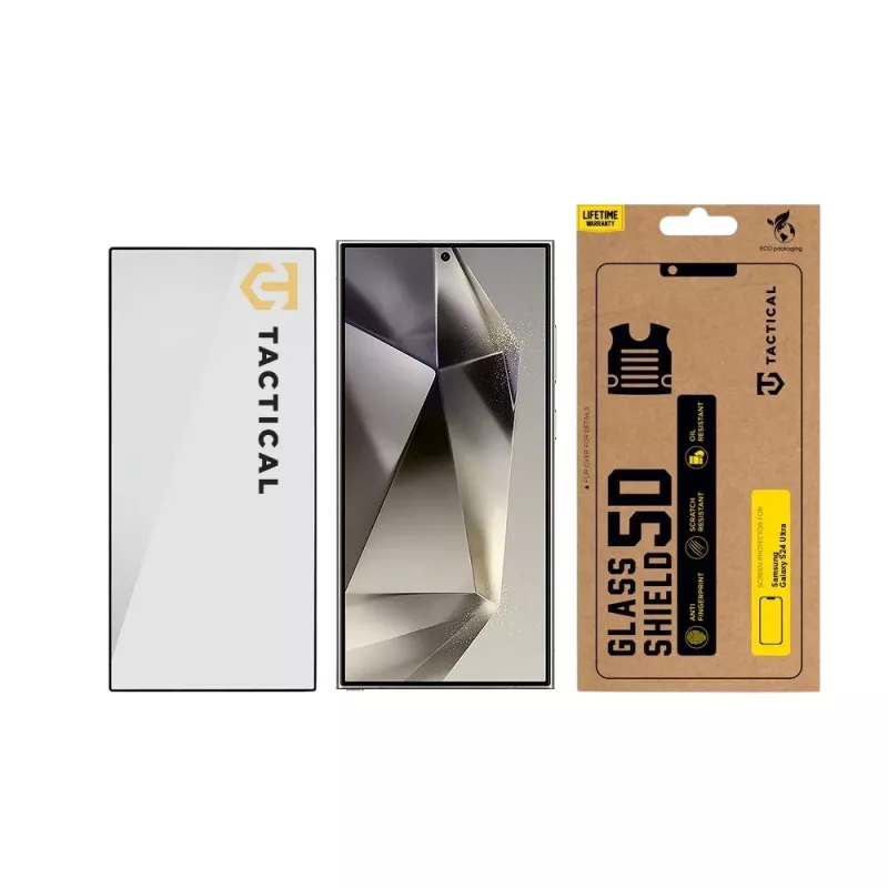 Tactical Glass Shield 5D Samsung Galaxy S24 Ultra musta