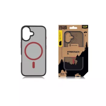 Taktinen takakansi MagForce Hyperstealth 2.0 iPhone 16, musta/punainen