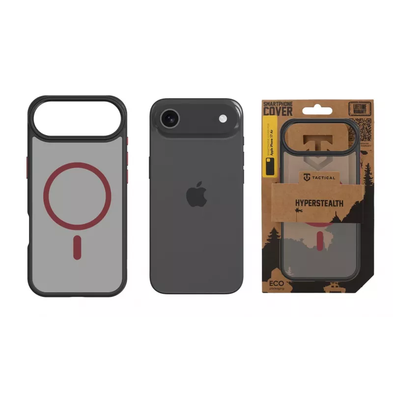 Tactical Back Cover MagForce Hyperstealth 2.0 iPhone Air, musta/punainen