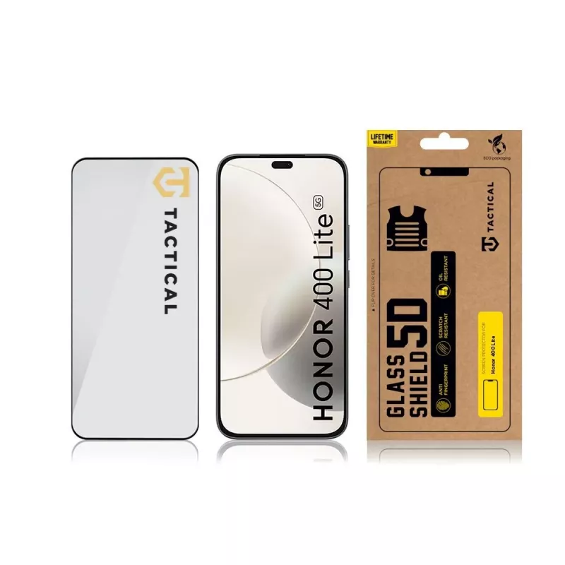 Tactical Glass Shield 5D Honor 400 Lite musta