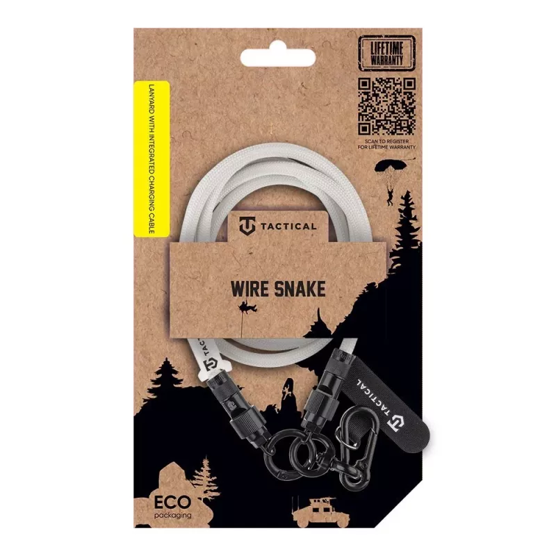 Tactical Crossbody Strap Wire Snake USB-C 1,2 m valkoinen