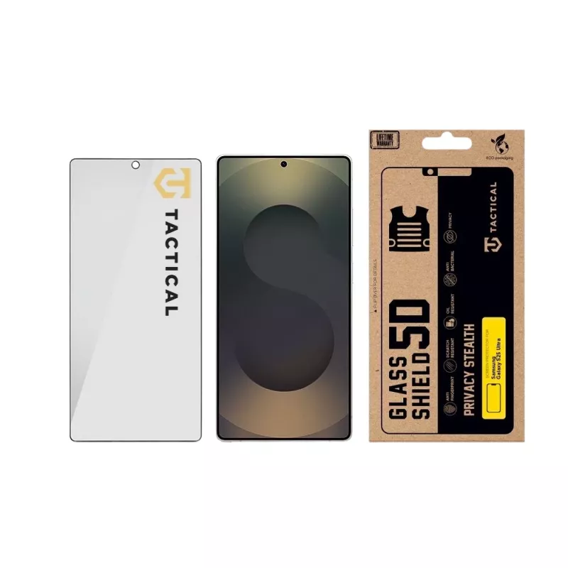 Tactical Glass Shield Privacy 5D Samsung Galaxy S25 Ultra musta